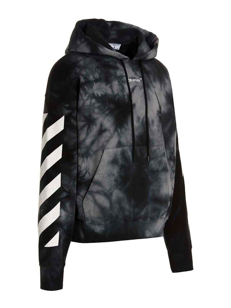 OFF-WHITE Diag Arrow Tie Dye Skate Hoodie Warm Grey