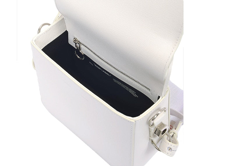 OFF-WHITE Diag Flap Bag Leather White