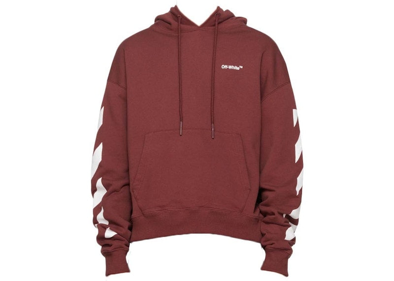 OFF-WHITE Diag Helvetica Over Hoodie Barolo