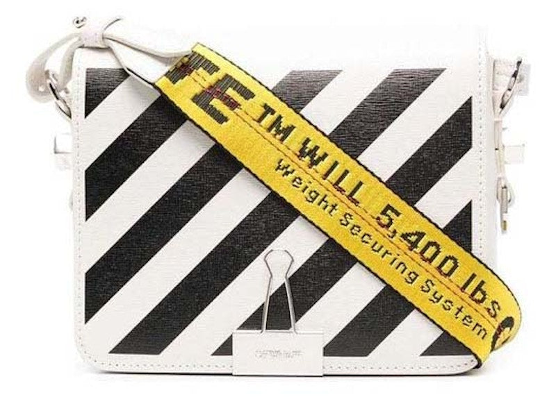 OFF-WHITE Diag Industrial Flap Bag White/Black