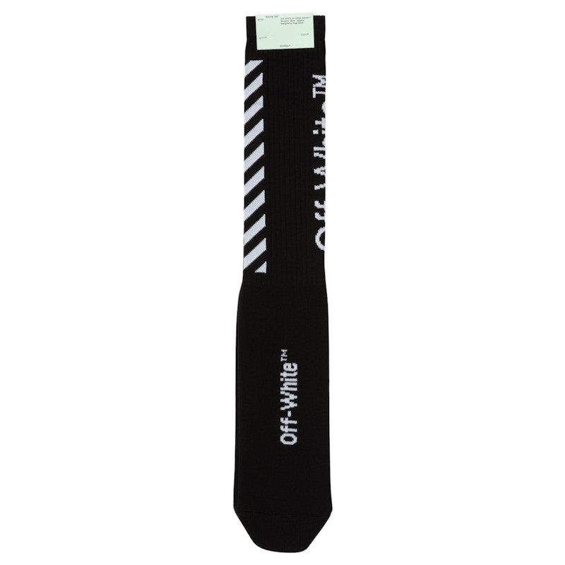 OFF-WHITE Diag Logo Intarsia Stretch Socks Black/White