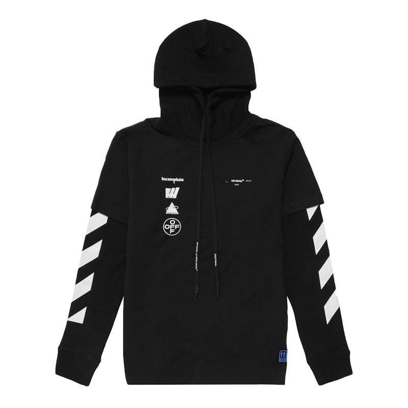 OFF-WHITE Diag Mariana Hooded T-shirt Black/Multicolor