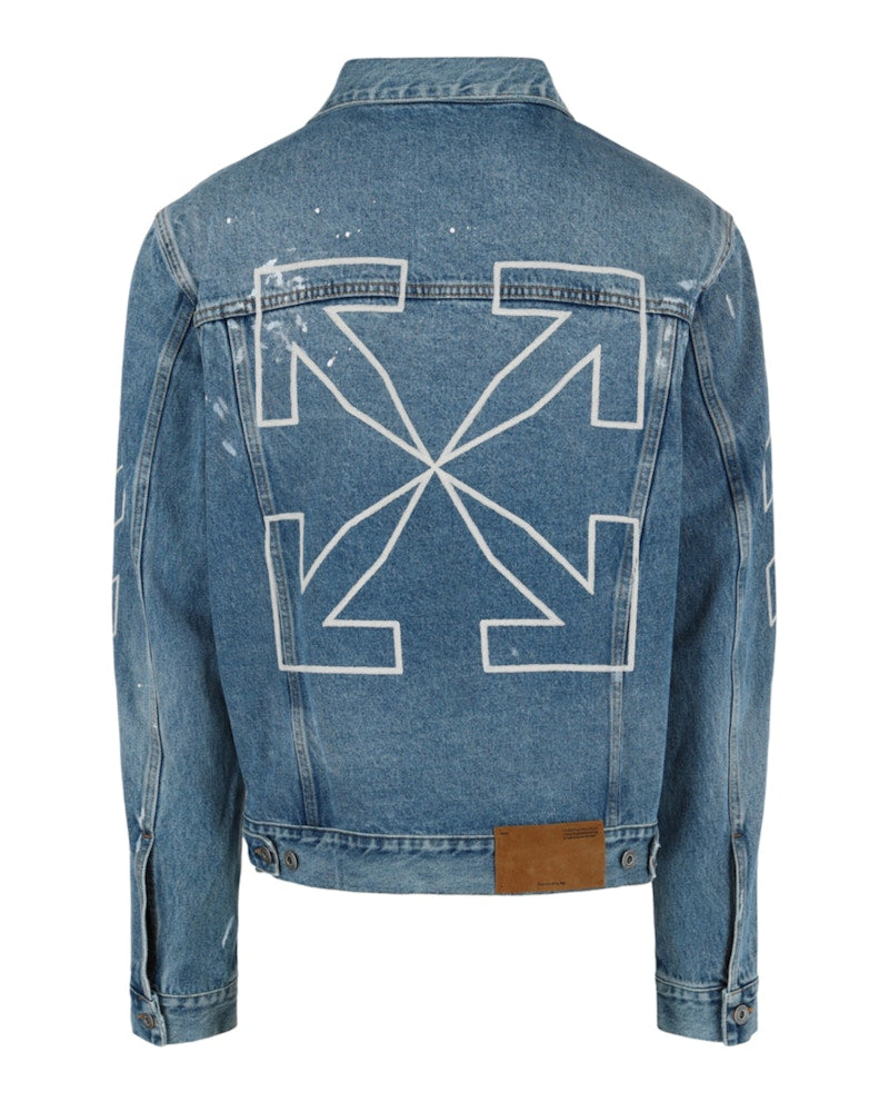 OFF-WHITE Diag Outline Denim Jacket Blue