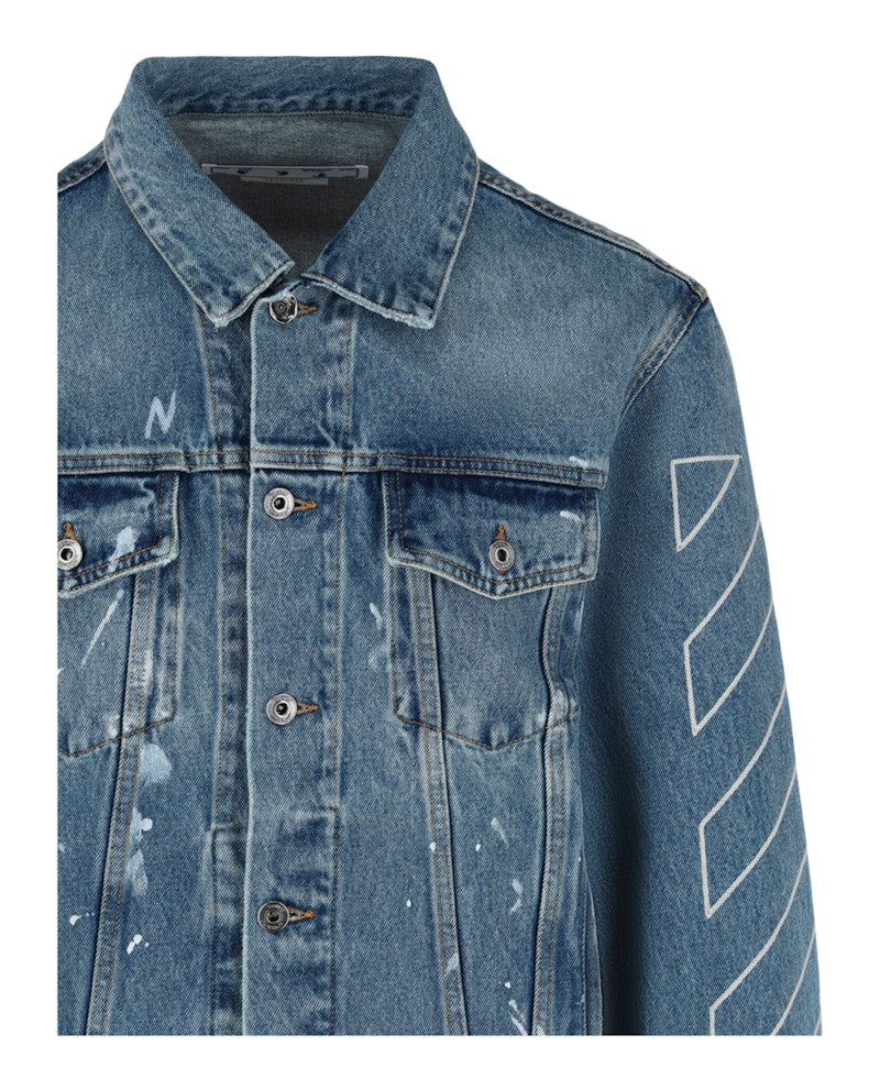 OFF-WHITE Diag Outline Denim Jacket Blue