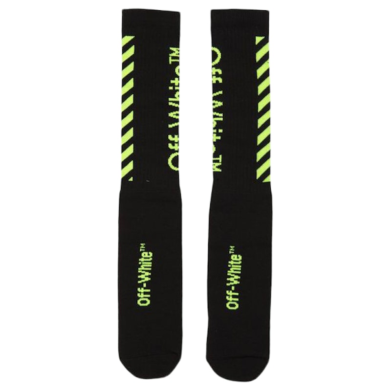 OFF-WHITE Diag Socks Black/Green