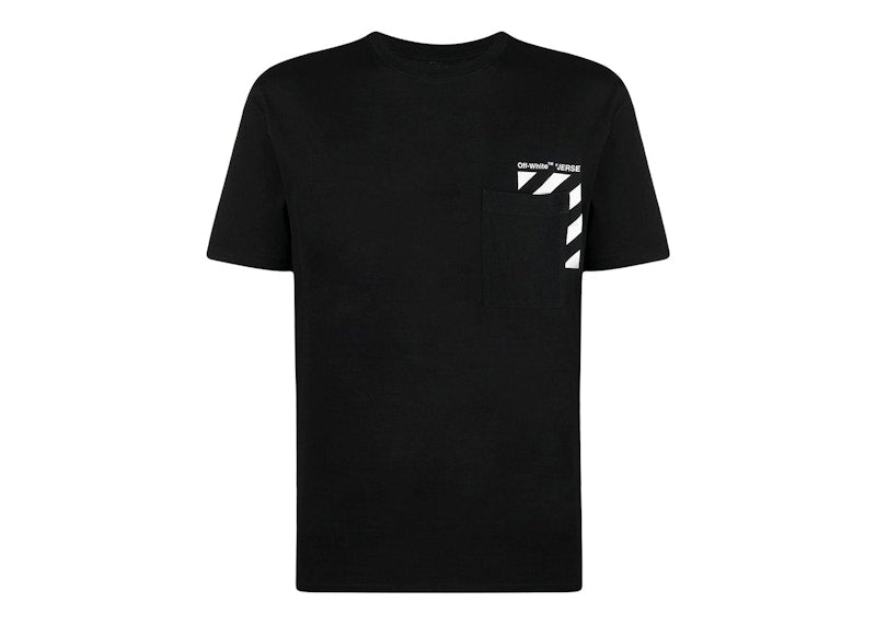 OFF-WHITE Diag-Stripe Pocket Tee Black/White