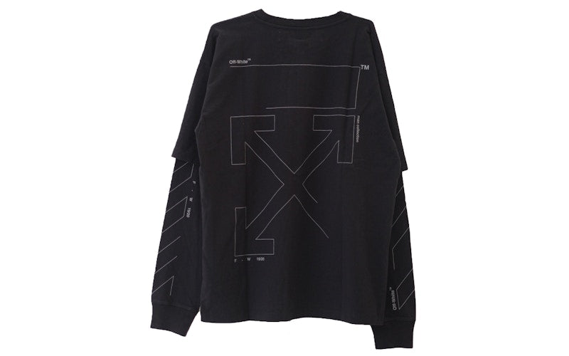 OFF-WHITE Diag Unfinished T-shirt Black/Silver