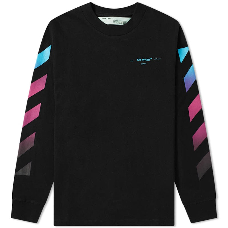 OFF-WHITE Diagonal Gradient L/S Tee Black