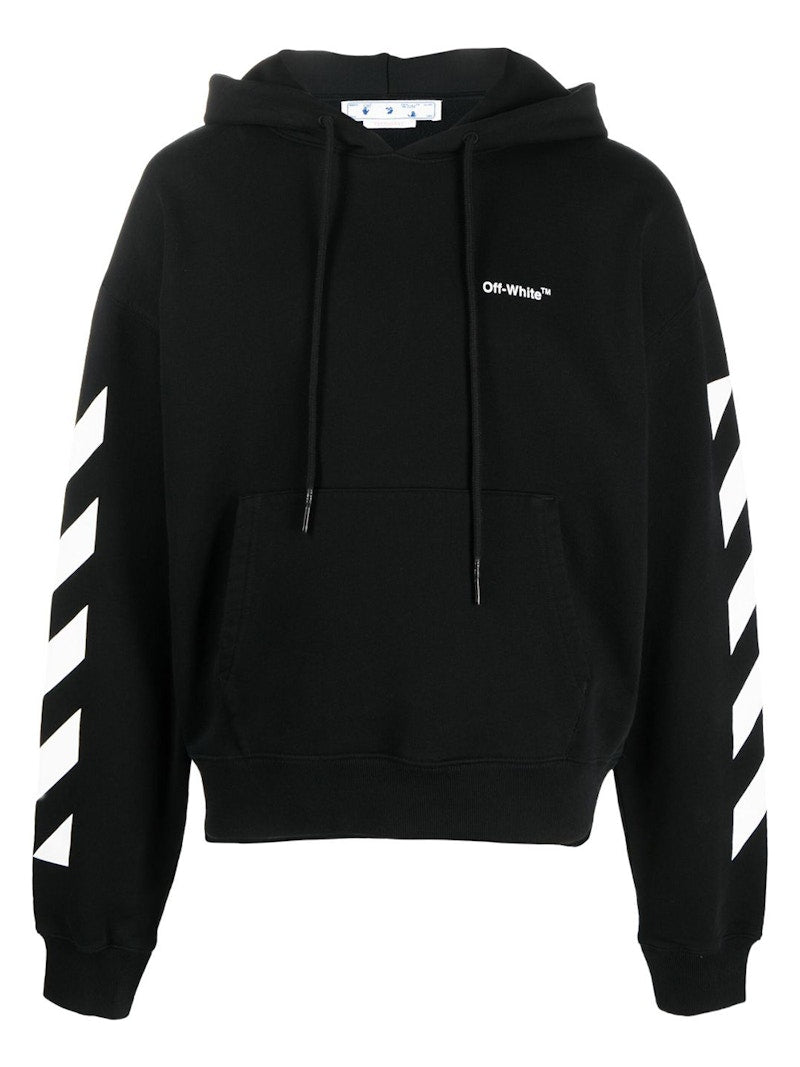 OFF-WHITE Diagonal Helvetica Oversized Hoodie Black/White