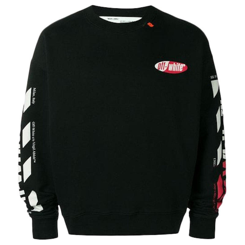 OFF-WHITE Diagonal Split Logo Sweatshirt Black