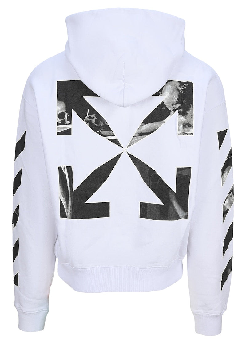OFF-WHITE Diagonal Stripes Caravaggio Saint Jerome Writing Arrows Hoodie White/Black