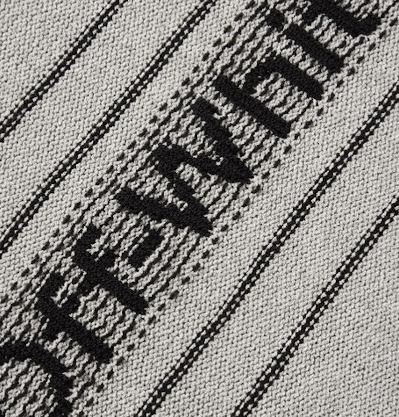 OFF-WHITE Distressed Logo Intarsia Sweater Grey/Black