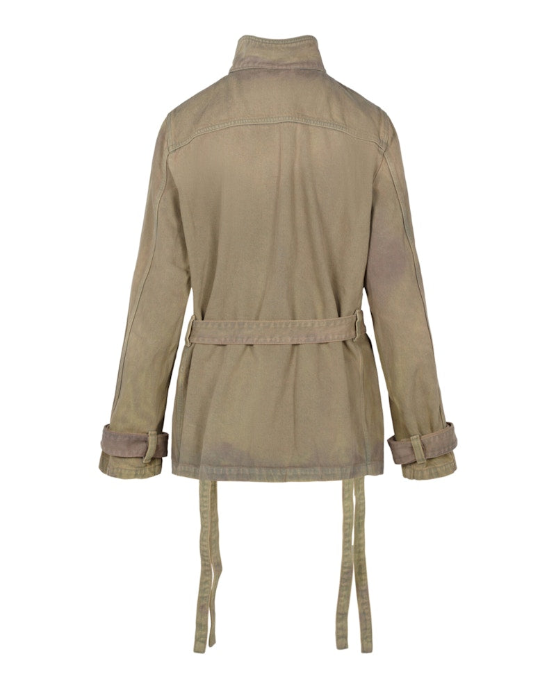 OFF-WHITE Dyed Denim Cargo Field Jacket Brown