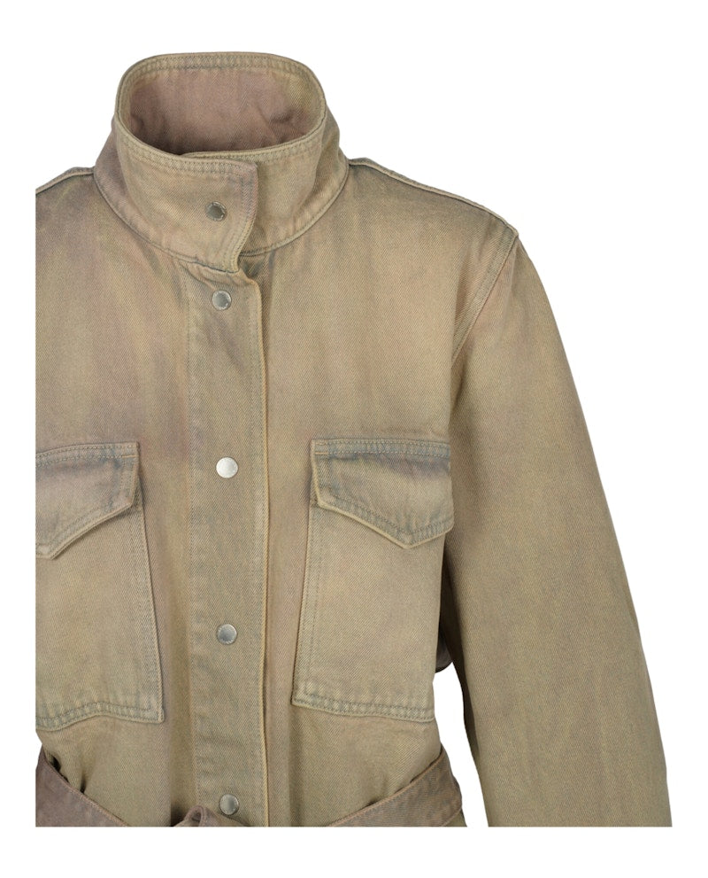 OFF-WHITE Dyed Denim Cargo Field Jacket Brown