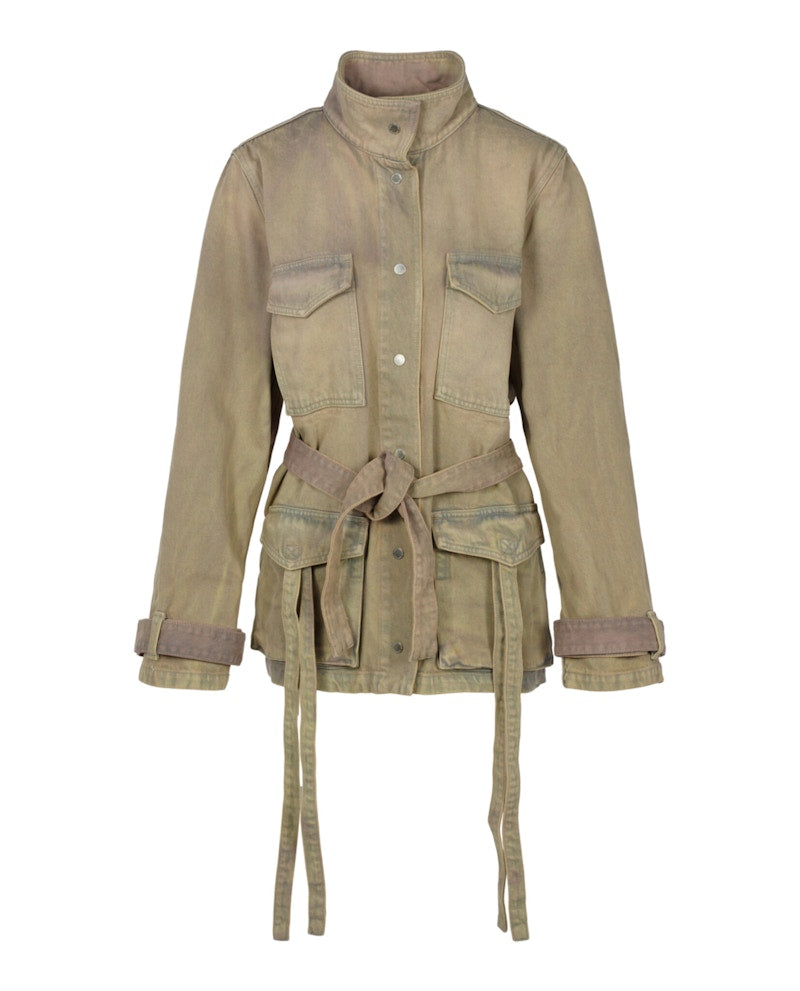 OFF-WHITE Dyed Denim Cargo Field Jacket Brown
