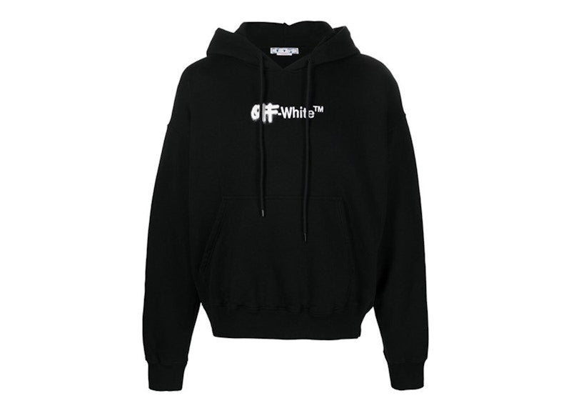 OFF-WHITE Embroidered Spray Helvetica Skate Hoodie Black/White