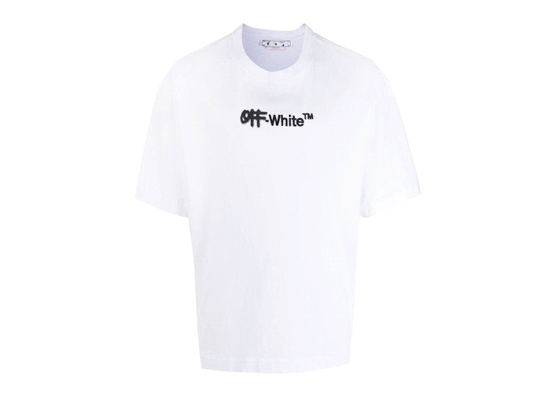 OFF-WHITE Embroidered Spray Helvetica Skate Tee White/Black