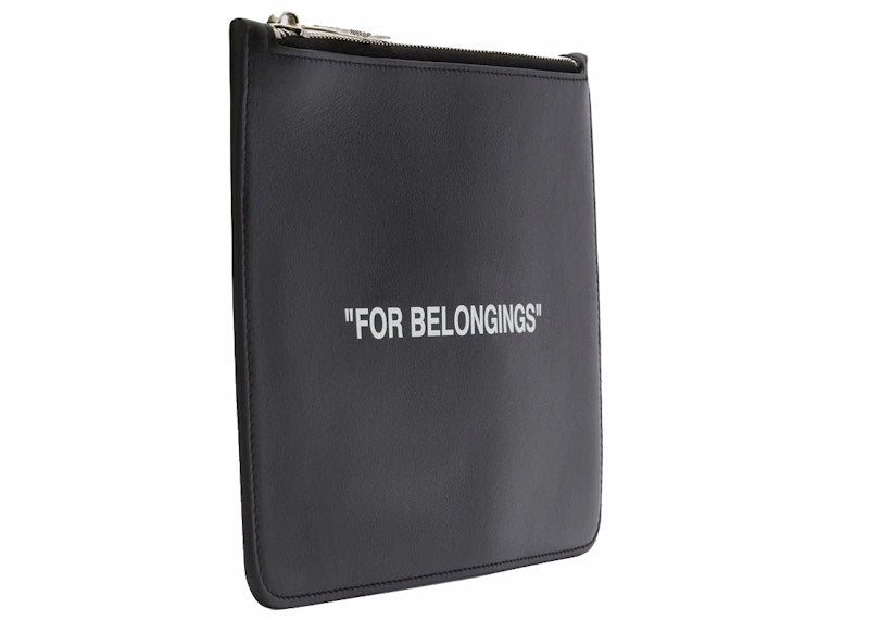 OFF-WHITE "FOR BELONGINGS" Pouch Black