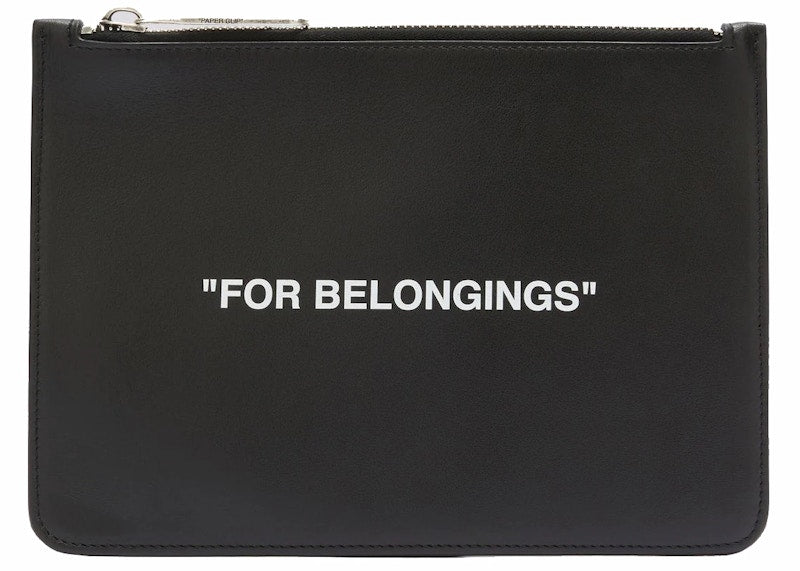 OFF-WHITE "FOR BELONGINGS" Pouch Black