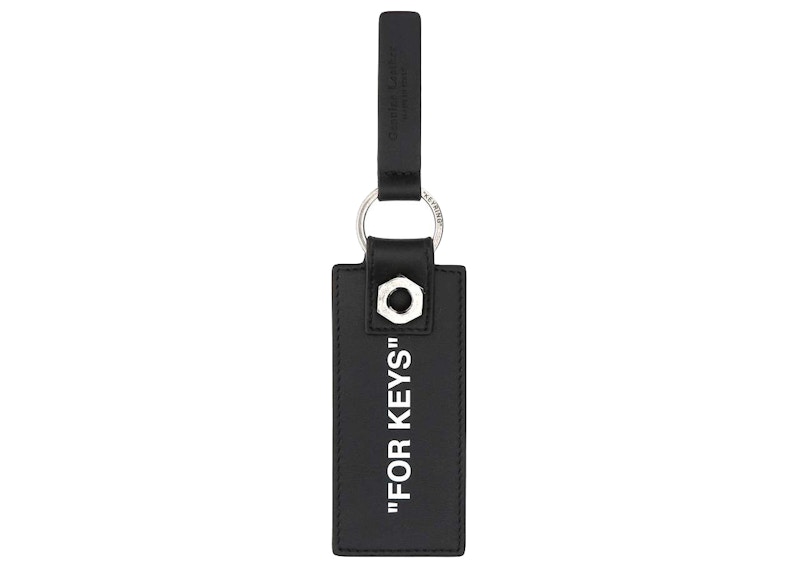 OFF-WHITE "FOR KEYS" Quote Printed Keyring Black/White