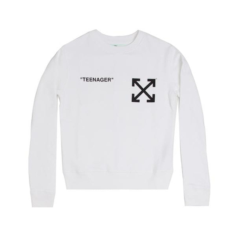 OFF-WHITE Flamed Bart Crewneck White
