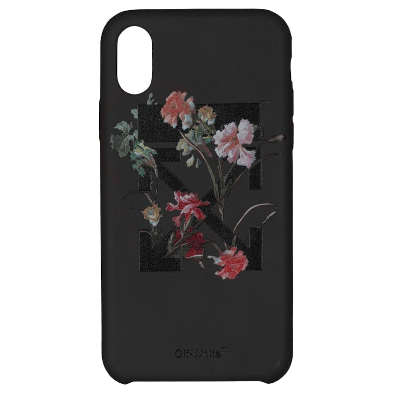 OFF-WHITE Flowers iPhone X Case Black/Bordeaux