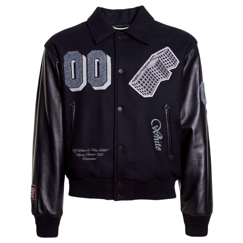 OFF-WHITE GOLDEN RATIO' Varsity Jacket Black/Grey