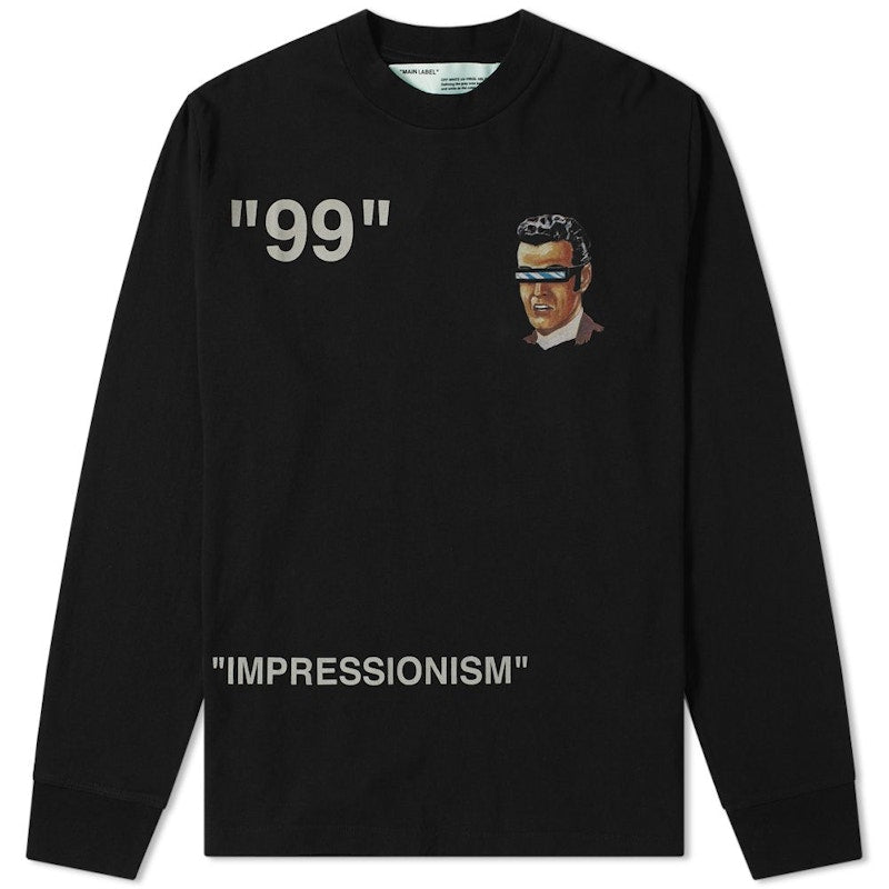 OFF-WHITE Green Man' Graphic Print L/S T-shirt Black/Multicolor