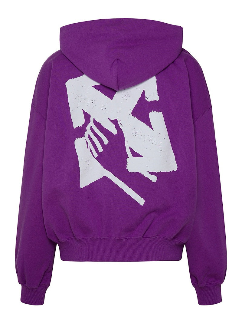 OFF-WHITE Hand Arrow Boxy Hoodie Orchid/White