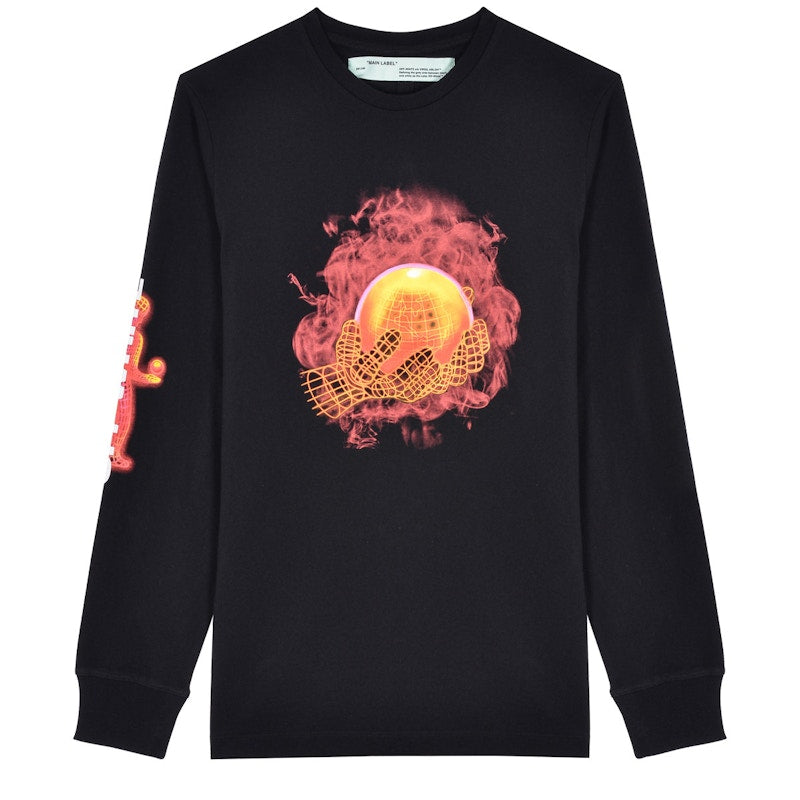 OFF-WHITE Hands and Planet L/S T-shirt Black/Multicolor