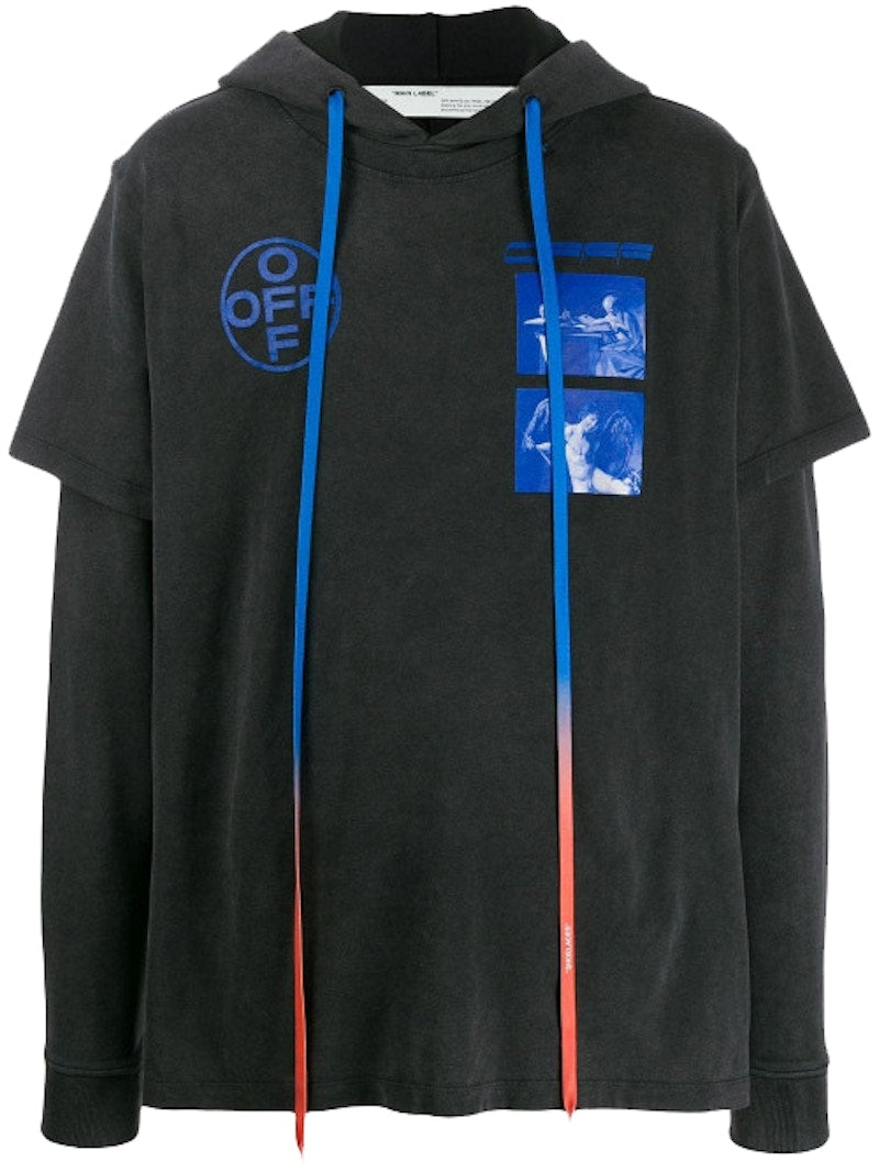 OFF-WHITE Hardcore Caravaggio Hooded T-shirt Black/Blue
