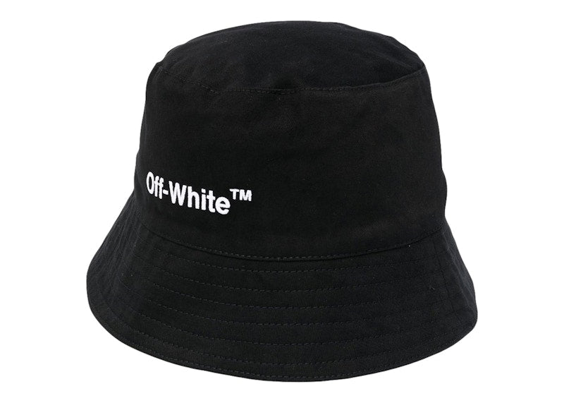 OFF-WHITE Helvetica Cotton Bucket Hat Black/White