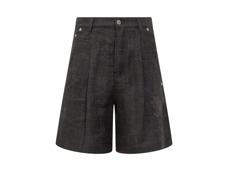 OFF-WHITE High-Rise Wide-Leg Shorts Blue