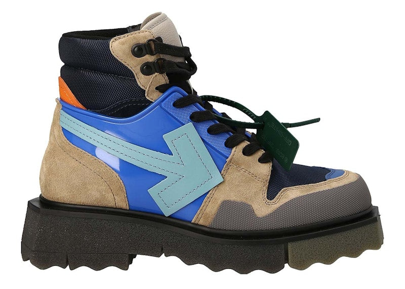 OFF-WHITE Hiking Sponge Ankle Boots Army Green Turquoise