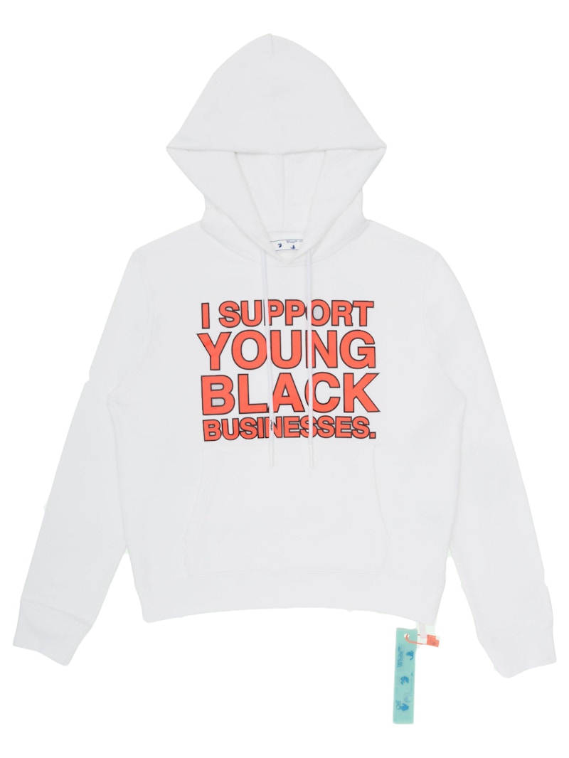 OFF-WHITE "I Support Young Black Business." ISYBB Hoodie White