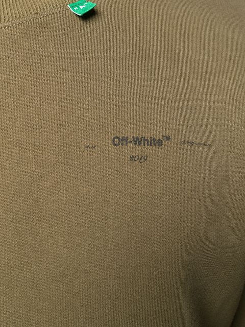 OFF-WHITE Impressionism' Diag Stencil Sweatshirt Army Green/Pink/Black