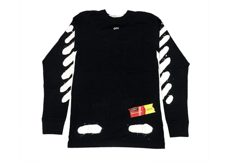 OFF-WHITE Incomplete Spray Paint L/S Tee Black