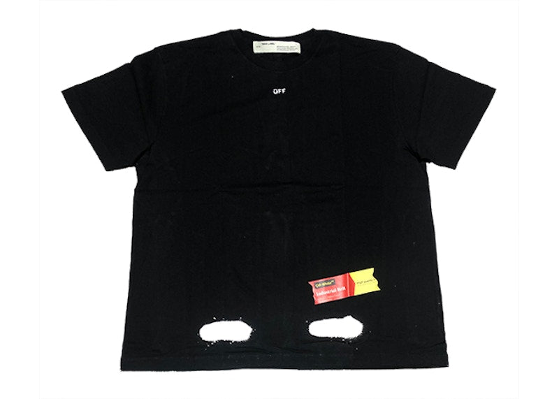 OFF-WHITE Incomplete Spray Paint Tee Black