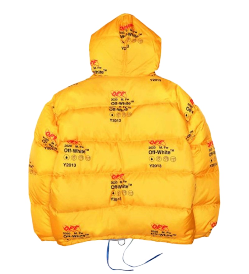 OFF-WHITE Industrial Zipped Puffer Jacket Yellow