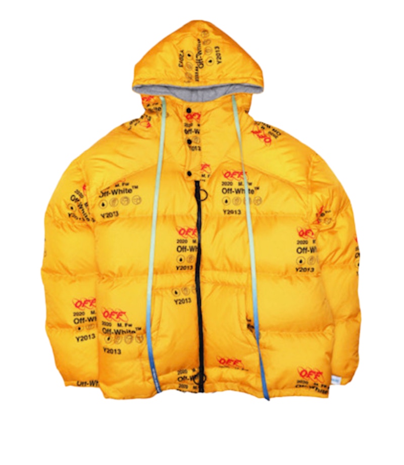 OFF-WHITE Industrial Zipped Puffer Jacket Yellow