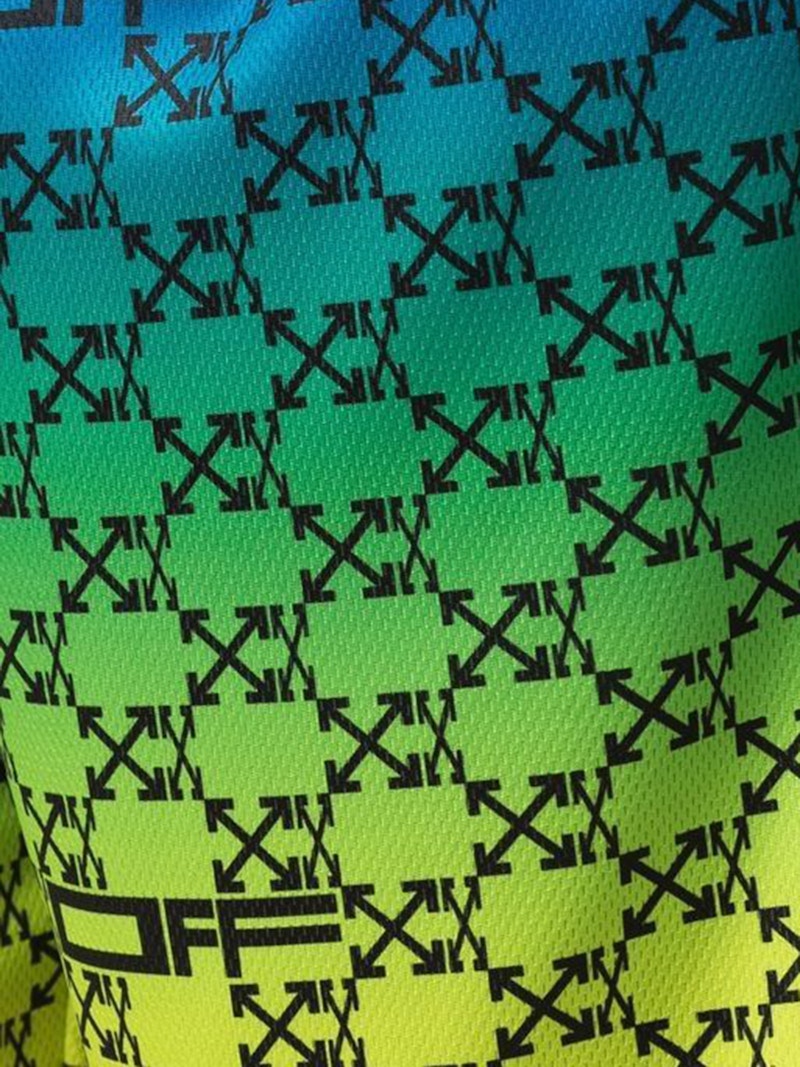 OFF-WHITE Iridescent All Over Arrows Monogram Shorts Blue/Yellow/Black