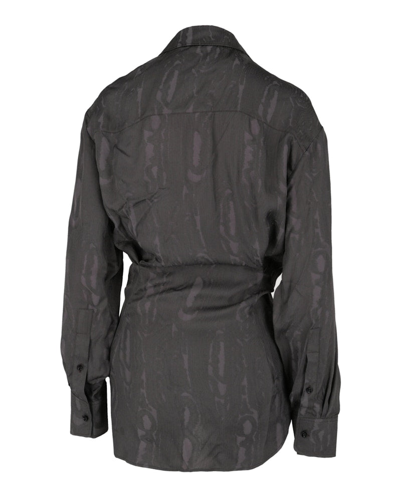 OFF-WHITE Jacquard Satin Wrap Top Brown