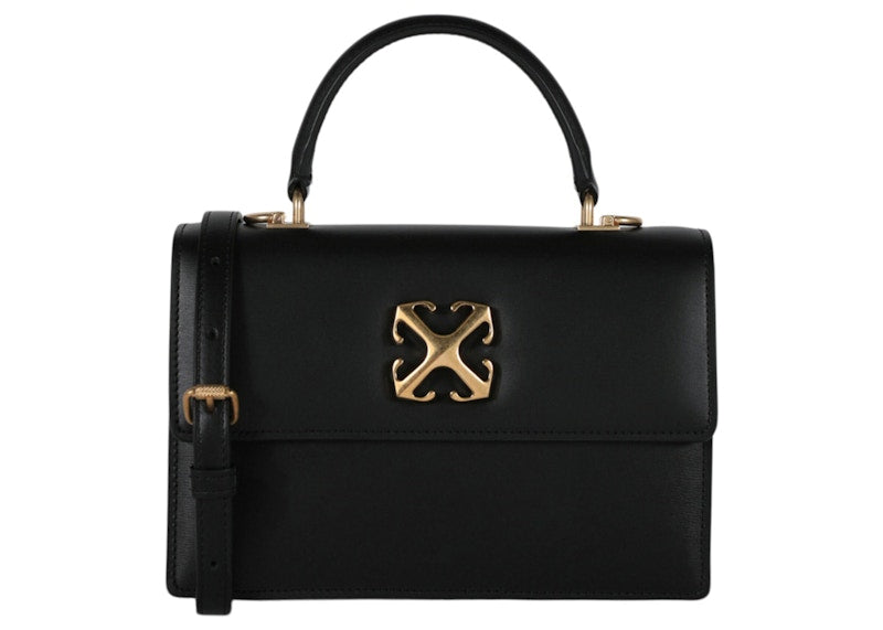 OFF-WHITE Jitney 1.4 Top Handle Gold-tone Black