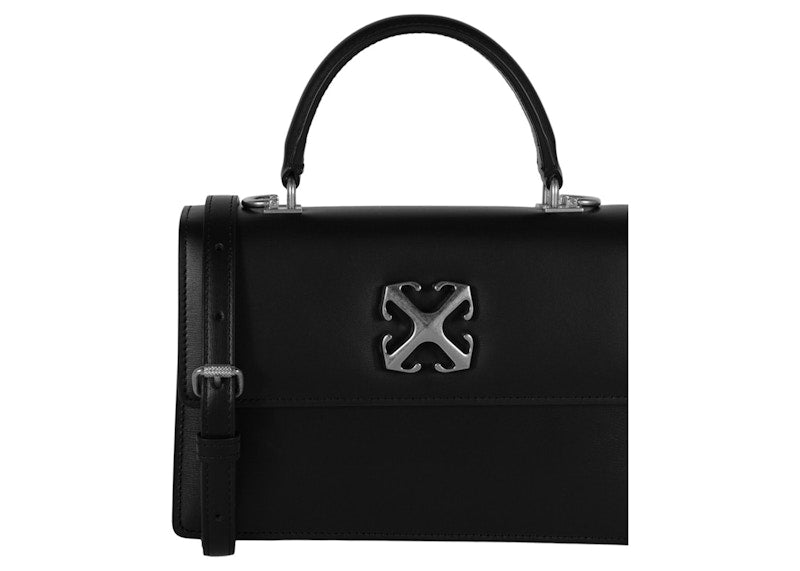 OFF-WHITE Jitney 1.4 Top Handle Ruthenium-tone Black