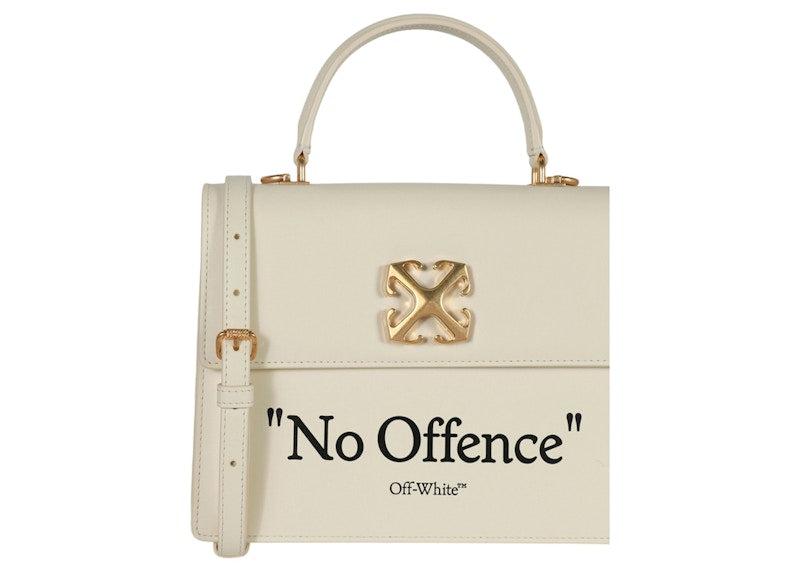 OFF-WHITE Jitney Leather Tote Beige/Black