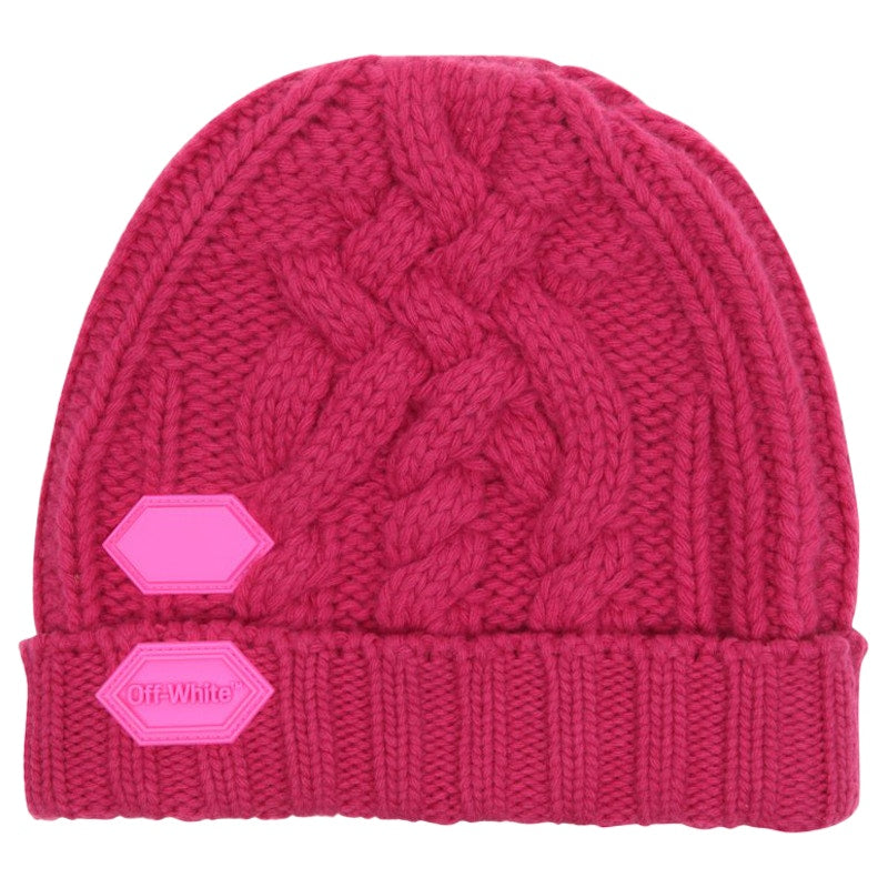 OFF-WHITE Knit Beanie Fuchsia