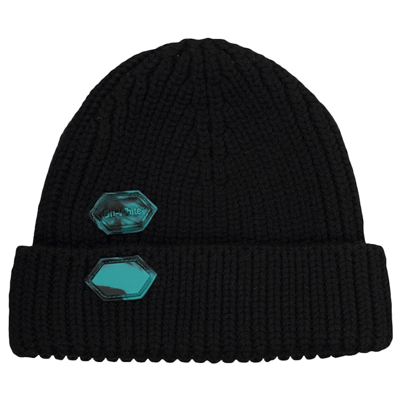 OFF-WHITE Knit Patch Beanie Black/Blue