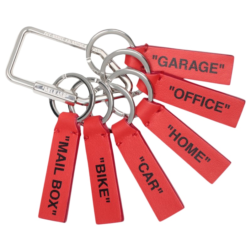 OFF-WHITE Label Keyring Red/Black
