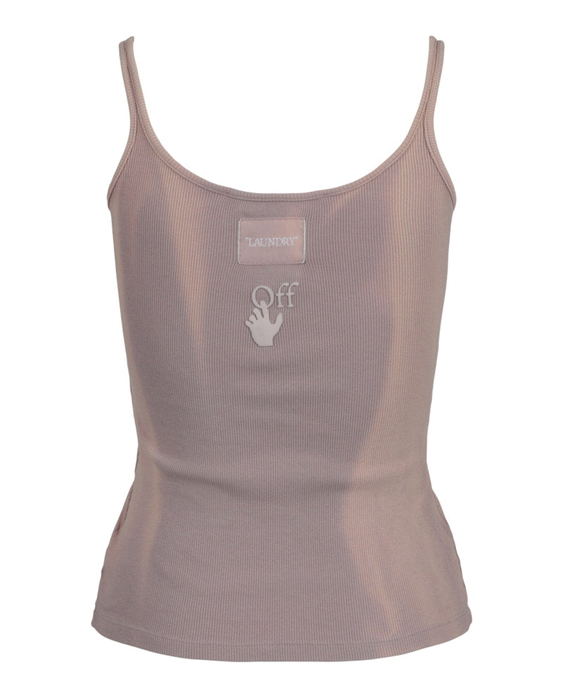 OFF-WHITE Laundry Ribbed Tank Top Beige
