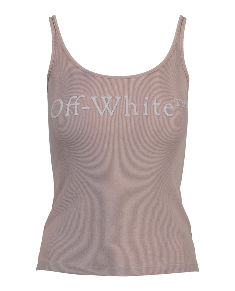 OFF-WHITE Laundry Ribbed Tank Top Beige